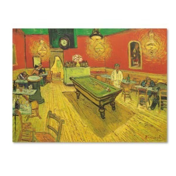 Vincent van Gogh 'Night Caf? with Pool Table' Canvas Art, 14x19, Trademark Fine Art, Mfr#: ALI10051-C1419GG